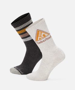 Timberland Men Accessories-2-Pack Quad Stripe Crew Sock- TB0A5Z7PCU4-timberland sale