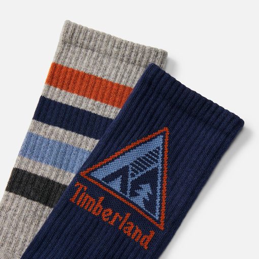 Timberland Men Accessories-2-Pack Quad Stripe Crew Sock- TB0A5Z7P451-timberland store - Image 2