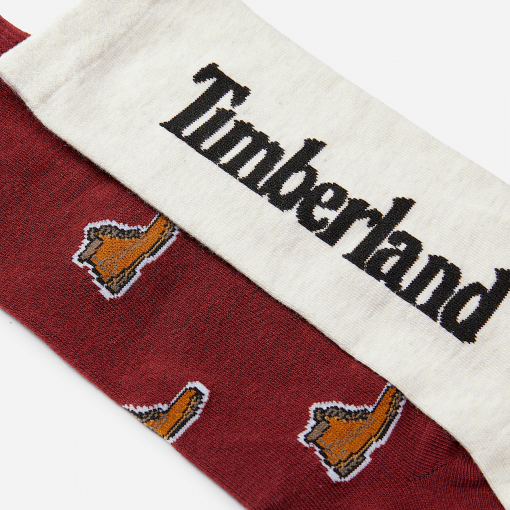 Timberland Men Accessories-2-Pack Timberland® All Over Print Crew Sock- TB0A2PVDEFF-timberland store near me - Image 2