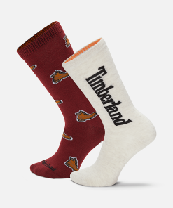 Timberland Men Accessories-2-Pack Timberland® All Over Print Crew Sock- TB0A2PVDEFF-timberland store near me