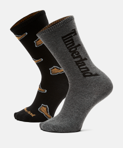 Timberland Men Accessories-2-Pack Timberland® All Over Print Crew Sock- TB0A2PVD001-timbs men