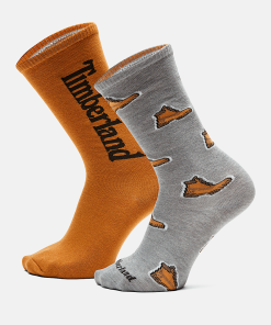 Timberland Men Accessories-2-Pack Timberland® All Over Print Crew Sock- TB0A2PVD052-timberland store