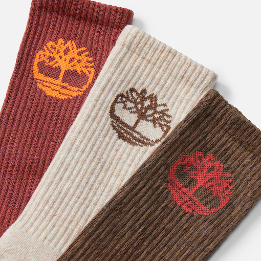 Timberland Men Accessories-3-Pack Bowden Crew Sock With Tree Logo- TB0A2PTZEFU-timberlands - Image 2