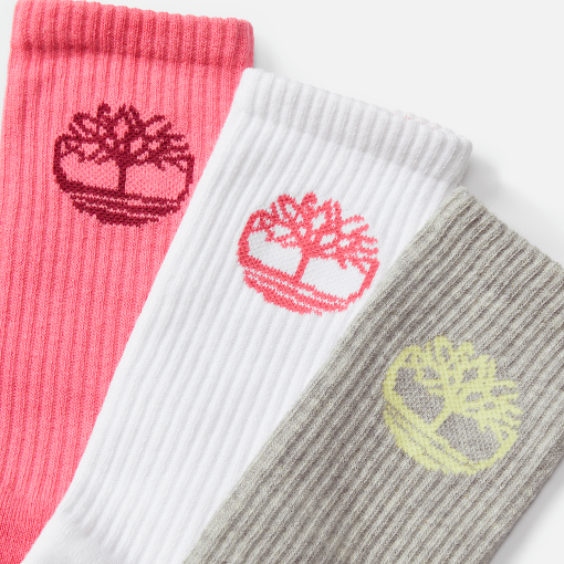 Timberland Men Accessories-3-Pack Bowden Crew Sock With Tree Logo- TB0A2PTZEFR-timberland store - Image 2