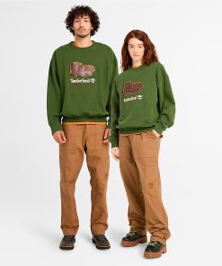 Timberland Featured Collections All Gender Collection-Box Fit Badge Crew Neck- TB0A62XKEIN-timberland boots near me