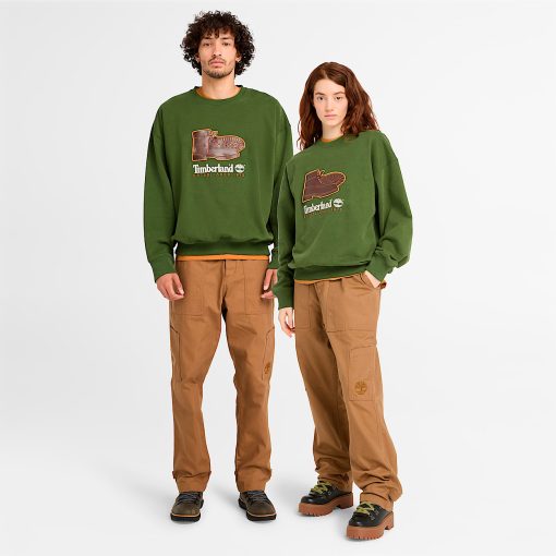 Timberland Featured Collections All Gender Collection-Box Fit Badge Crew Neck- TB0A62XKEIN-timberland boots near me