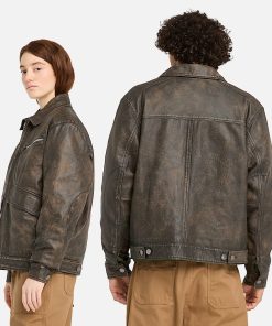 Timberland Men Clothing-Leather Strafford Bomber Jacket- TB0A6X4P243-timbs 2