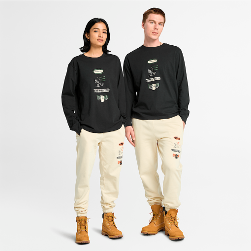 Timberland Featured Collections All Gender Collection-Long Sleeve "Made For Working" Graphic T-Shirt- TB0A6WTP001-timberland loafers