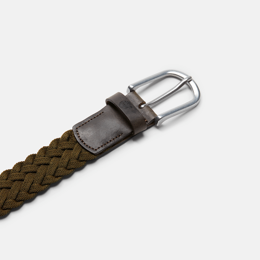 Timberland Men Accessories-Mens 35mm Braided Belt with Leather Details- TB0A2N63590-timberland sale - Image 2