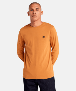 Timberland Men Clothing-Mens Dunstan River Long Sleeve Slim-fit Crew T-Shirt- TB0A2BQ3P47-timbs