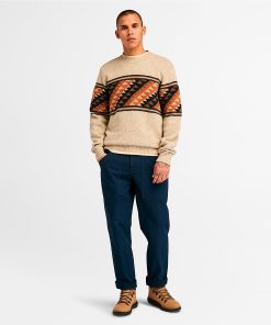 Timberland Men Clothing-Mens Farisle Crew Neck Sweater- TB0A62GUEFL-timberland loafers 2