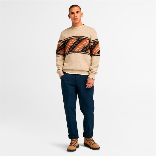 Timberland Men Clothing-Mens Farisle Crew Neck Sweater- TB0A62GUEFL-timberland loafers - Image 2