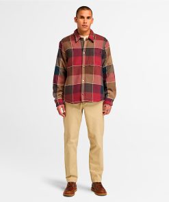 Timberland Men Clothing-Mens High Pile Fleece Lined Plaid Overshirt- TB0A6UX2EIF-timberland sale 2