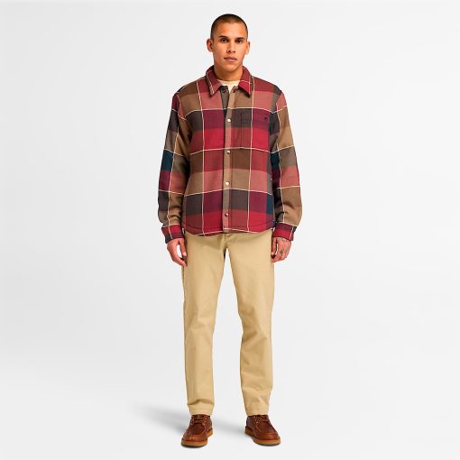 Timberland Men Clothing-Mens High Pile Fleece Lined Plaid Overshirt- TB0A6UX2EIF-timberland sale - Image 2