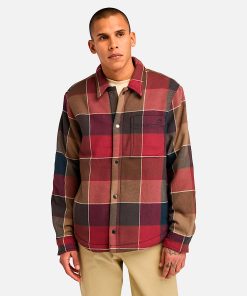 Timberland Men Clothing-Mens High Pile Fleece Lined Plaid Overshirt- TB0A6UX2EIF-timberland sale