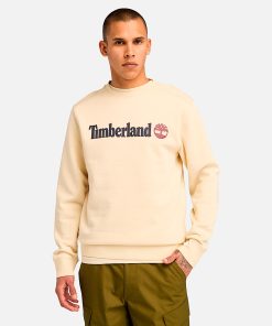 Timberland Men Clothing-Mens Kennebec River Linear Logo Crew Neck Sweatshirt- TB0A5UJYEFL-timbs men