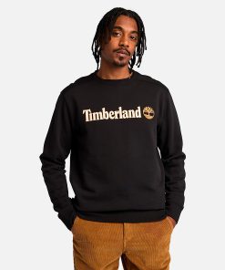 Timberland Men Clothing-Mens Kennebec River Linear Logo Crew Neck Sweatshirt- TB0A5UJY001-timberland pro