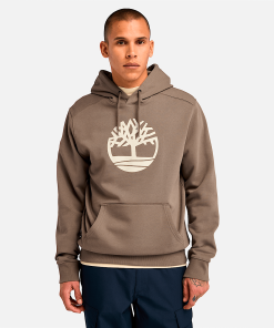 Timberland Men Clothing-Mens Kennebec River Tree Logo Hoodie- TB0A2BJHBK0-timberland boots near me