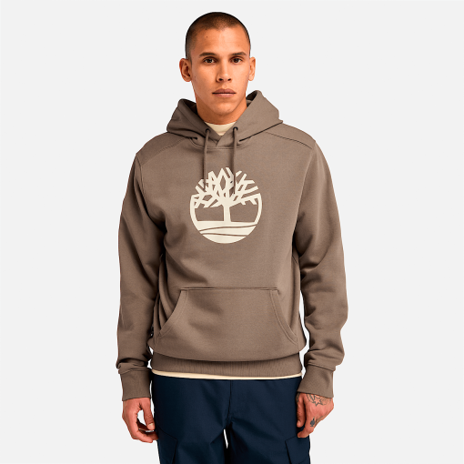 Timberland Men Clothing-Mens Kennebec River Tree Logo Hoodie- TB0A2BJHBK0-timberland boots near me