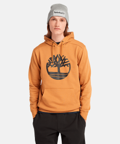 Timberland Men Clothing-Mens Kennebec River Tree Logo Hoodie- TB0A2BJHP57-timberland boots near me