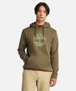 Timberland Men Clothing-Mens Kennebec River Tree Logo Hoodie- TB0A2BJHA58-timberland boots on sale