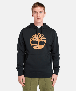 Timberland Men Clothing-Mens Kennebec River Tree Logo Hoodie- TB0A2BJHP56-black timberland