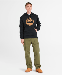 Timberland Men Clothing-Mens Kennebec River Tree Logo Hoodie- TB0A2BJHP56-black timberland 2