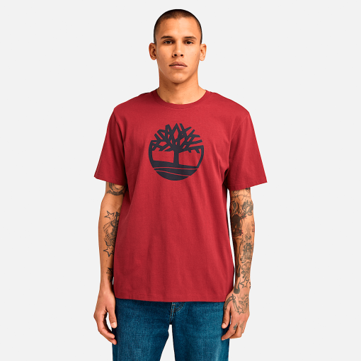 Timberland Men Clothing-Mens Kennebec River Tree Logo Short Sleeve T-Shirt- TB0A2C2R600-timberland near me