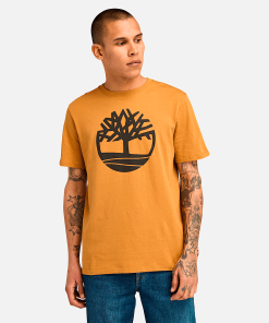 Timberland Men Clothing-Mens Kennebec River Tree Logo T-Shirt- TB0A2C2RP47-timbs men