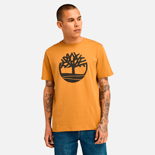 Timberland Men Clothing-Mens Kennebec River Tree Logo T-Shirt- TB0A2C2RP47-timbs men