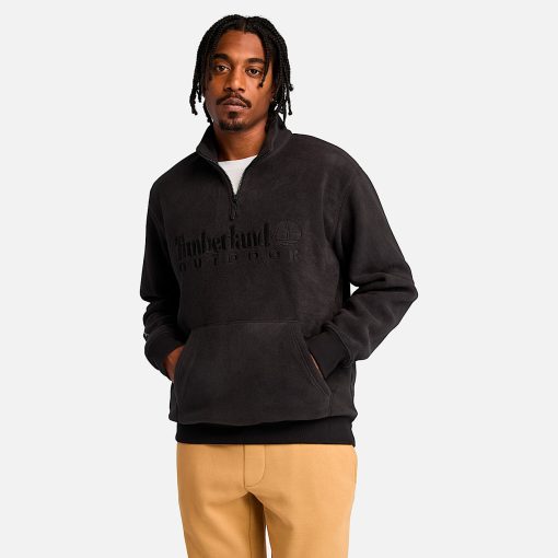 Timberland Men Clothing-Mens Linear Logo Quarter Zip Polartec® Fleece Sweatshirt- TB0A6Y5T001-timberland pro