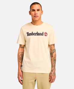 Timberland Men Clothing-Mens Linear Logo Short Sleeve T-Shirt- TB0A5UPQEFL-timberland store