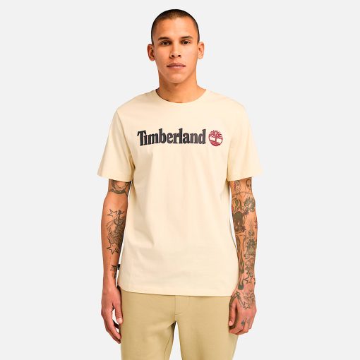 Timberland Men Clothing-Mens Linear Logo Short Sleeve T-Shirt- TB0A5UPQEFL-timberland store