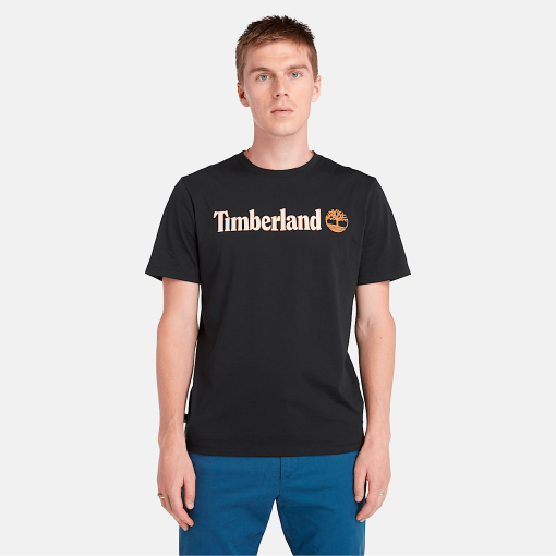 Timberland Men Clothing-Mens Linear Logo Short Sleeve T-Shirt- TB0A5UPQ001-timbs men