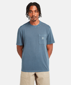 Timberland Men Clothing-Mens Merrymack River Chest Pocket T-Shirt- TB0A5VDH433-timberland outlet