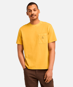 Timberland Men Clothing-Mens Merrymack River Chest Pocket T-Shirt- TB0A5VDHEFM-timberland sale