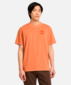 Timberland Men Clothing-Mens Merrymack River Garment Dye Back Graphic T-Shirt- TB0A6VN6888-timberland store near me