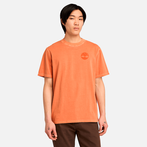 Timberland Men Clothing-Mens Merrymack River Garment Dye Back Graphic T-Shirt- TB0A6VN6888-timberland store near me