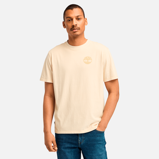 Timberland Men Clothing-Mens Merrymack River Garment Dye Back Graphic T-Shirt- TB0A6VN6EFL-tims shoes