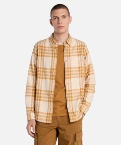 Timberland Men Clothing-Mens Midweight Flannel Check Shirt- TB0A6V4XEHI-timberland boots near me