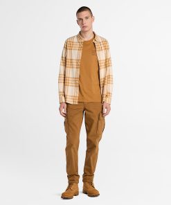 Timberland Men Clothing-Mens Midweight Flannel Check Shirt- TB0A6V4XEHI-timberland boots near me 2