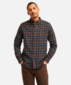 Timberland Men Clothing-Mens Midweight Flannel Check Shirt- TB0A6V4AB68-timberland outlet