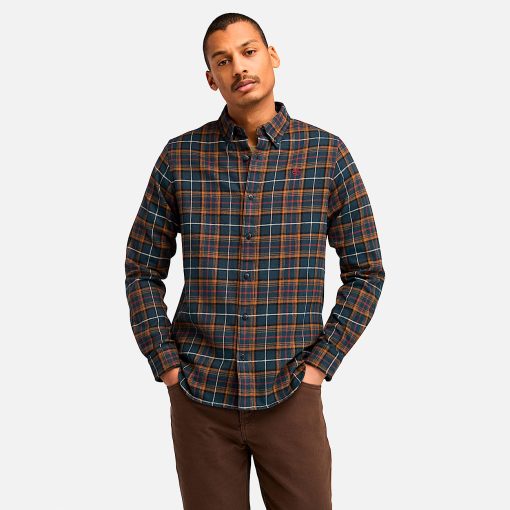 Timberland Men Clothing-Mens Midweight Flannel Check Shirt- TB0A6V4AB68-timberland outlet