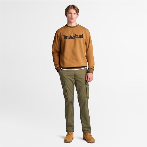 Timberland Sale Men's Northwood US Wordmark Logo Brushed Back Crew Neck Sweatshirt-Mens Northwood US Wordmark Logo Brushed Back Crew Neck Sweatshirt- TB0A653YP47-black timberland - Image 2