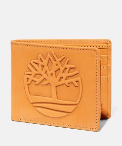 Timberland Men Accessories-Mens Red Bank Oversized Tree-Logo Passcase Wallet- TB0A1DWJ231-timberlands