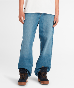 Timberland Men Clothing-Mens Relaxed Denim Pant with REFIBRA™ Technology- TB0A5TNFA11-timberlands