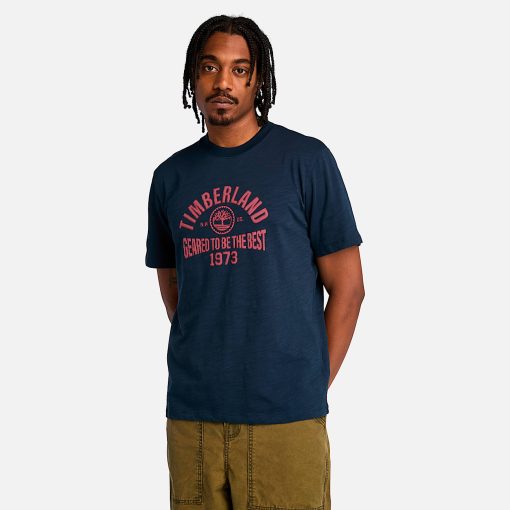 Timberland Men Clothing-Mens Seasonal Logo Graphic Short Sleeve T-Shirt- TB0A6VMJ433-timberland outlet