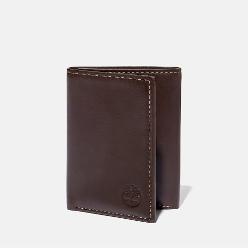 Timberland Men Accessories-Mens Smooth Leather Trifold Wallet- TB0A1CO8214-timberland pro