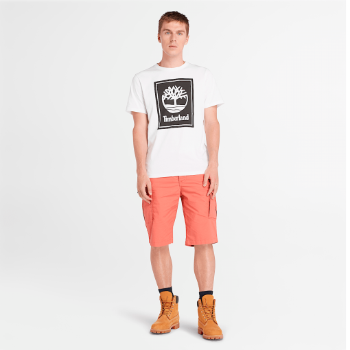 Timberland Men Clothing-Mens Stack Logo Short Sleeve T-Shirt- TB0A5WQQP54-timberland store - Image 2