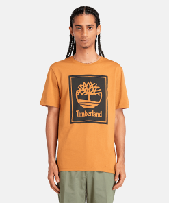 Timberland Men Clothing-Mens Stack Logo Short Sleeve T-Shirt- TB0A5WQQP57-timbs